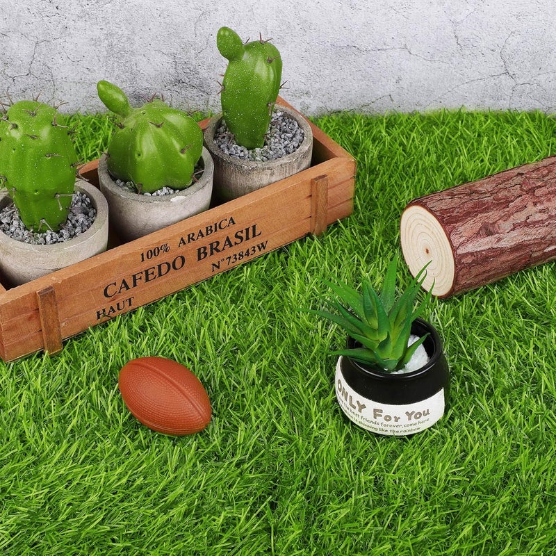 TURSTIN 12 Pieces Artificial Grass Mat Square 12 x 12 Inch Fake Turf Patch Indoor Outdoor Garden Lawn Patio Balcony Synthetic Turf Mat Realistic Grass Rug for Crafts Miniature Garden DIY, Grass Green - Image 5